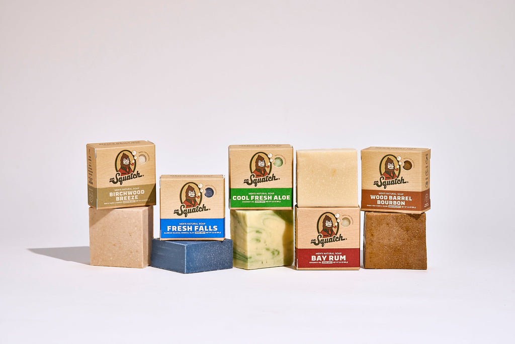 Lifestyle photo featuring Dr. Squatch Squatch Mini Soap Trial