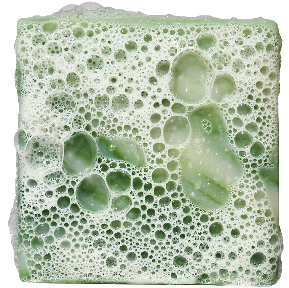 Lifestyle photo featuring Dr. Squatch Cool Fresh Aloe Mini bar soap